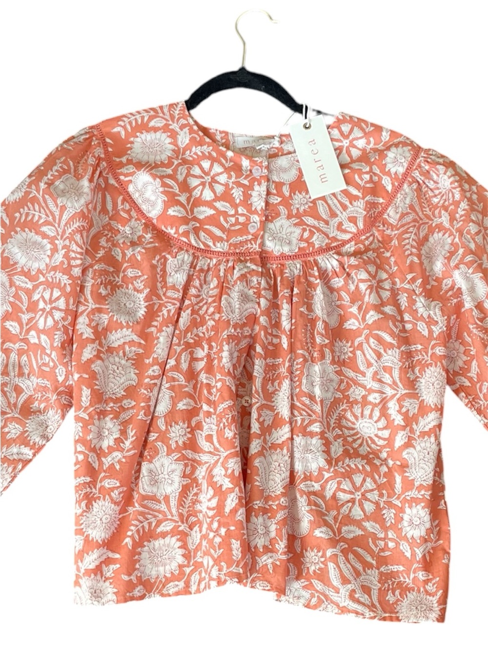 Marea Georgia top, size M, sorbet orange, new with tag, cotton - Picture 4 of 7